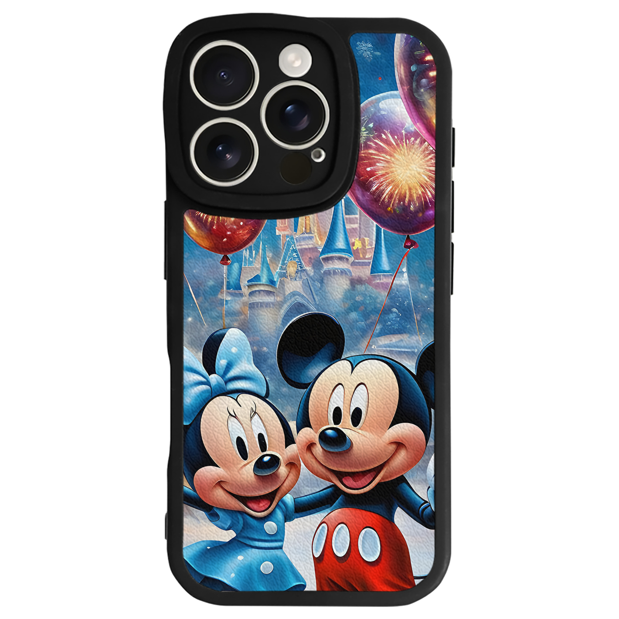 （画像用） ミッキーマウス Mickey Mouse 【iPhone 16シリーズ対応】シリコンスマホケース（レザー調） 材質：シリコン